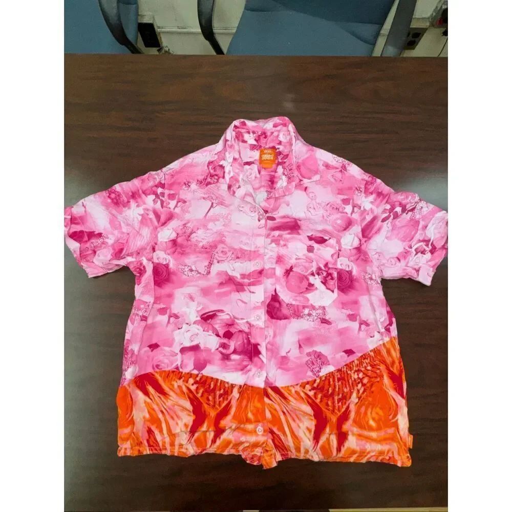 Vans x Collins Strada Floral Button Up Short Sleeve Women’s Tee Size X-Small